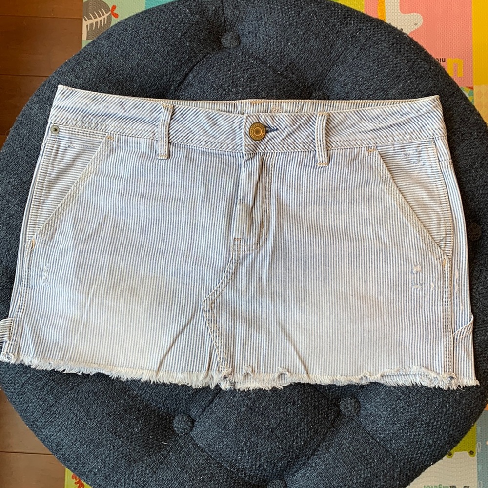American Eagle striped denim mini skirt, size 6